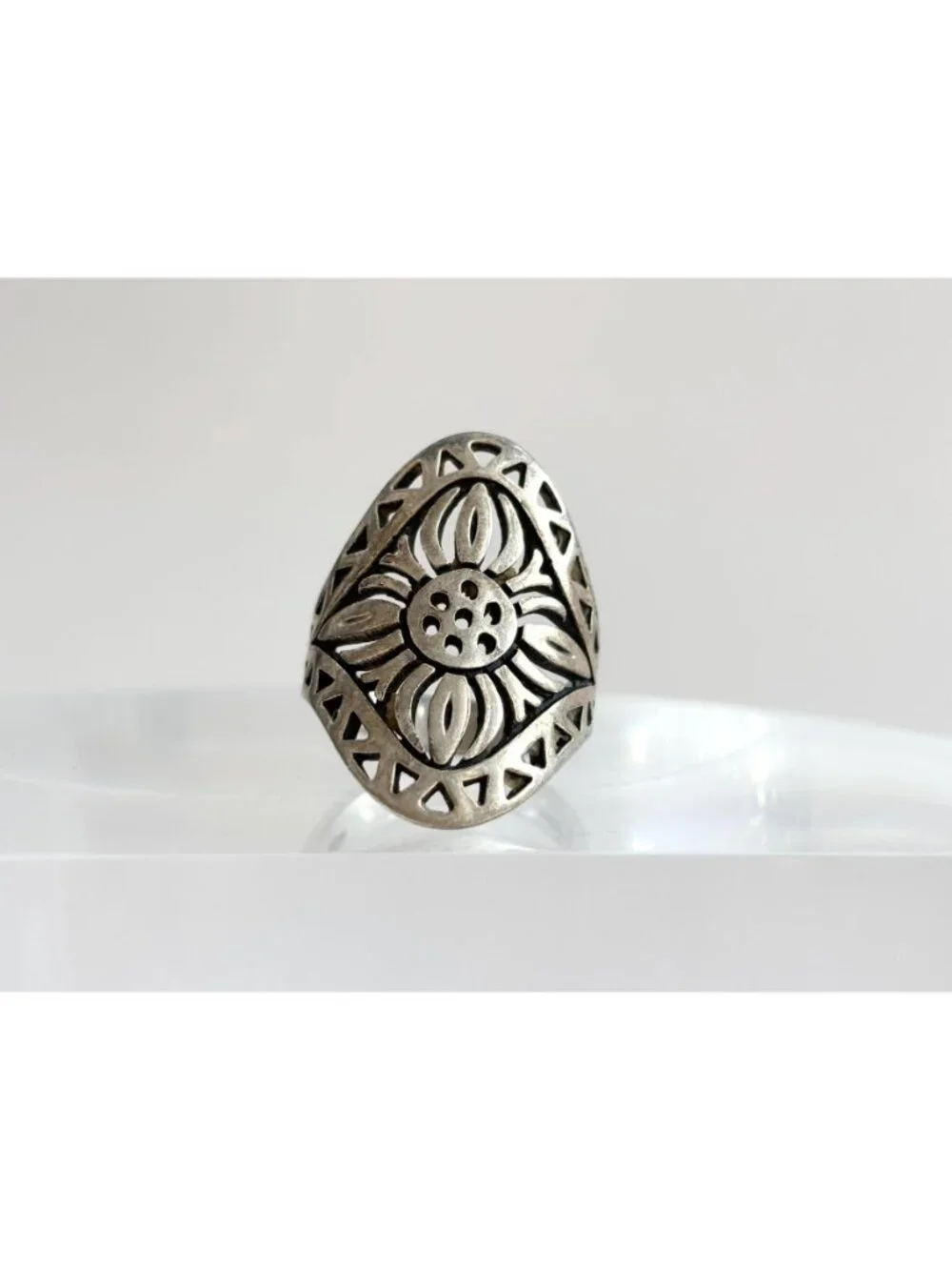 RARE James Avery Flor De Sol Sunflower Sterling Silver 925 Vintage Ring - sz 8
